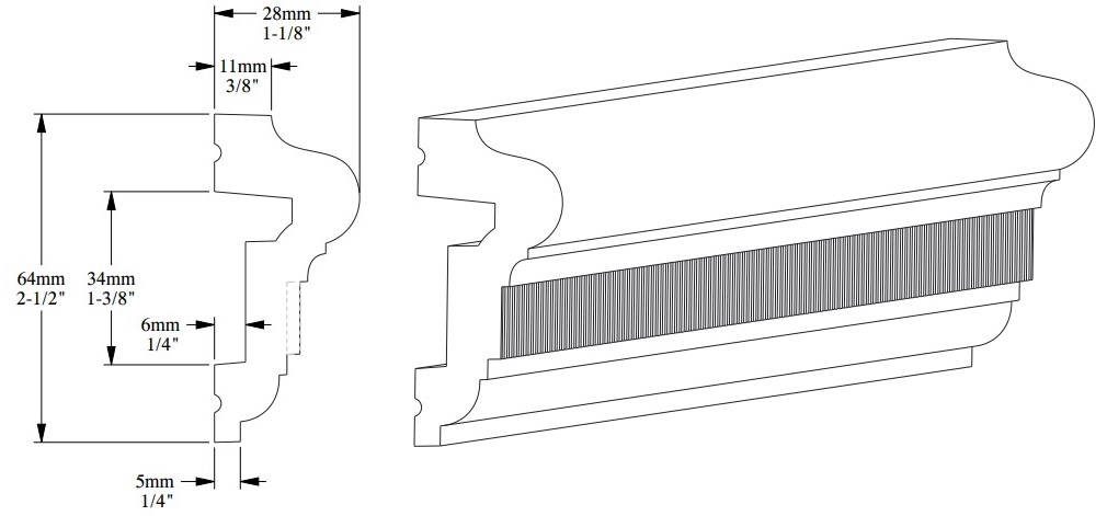 Молдинг под покраску Orac Decor Orac Luxxus P6020 2000×64×28