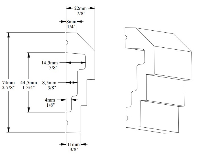 Молдинг под покраску Orac Decor Orac Luxxus P7070 2000×74×22