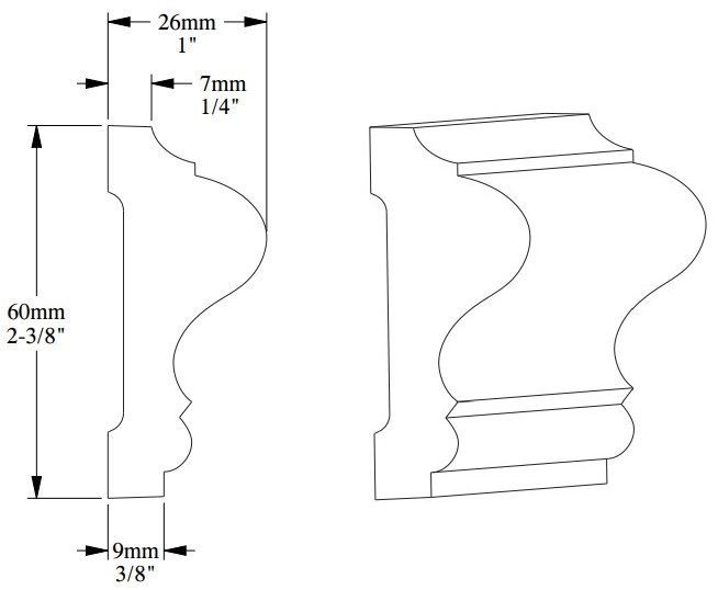 Молдинг под покраску Orac Decor Select P8020 2000×60×26