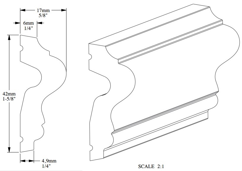 Молдинг под покраску Orac Decor Select P8030 2000×41×17