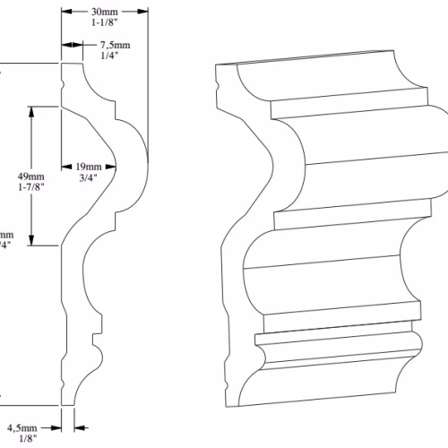 Молдинг под покраску Orac Decor Luxxus P8050 2000×120×30