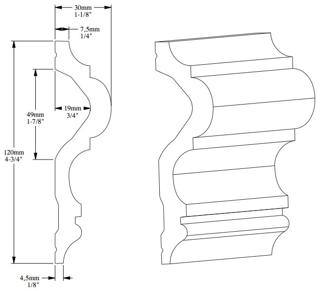 Молдинг под покраску Orac Decor Orac Luxxus P8050 2000×120×30