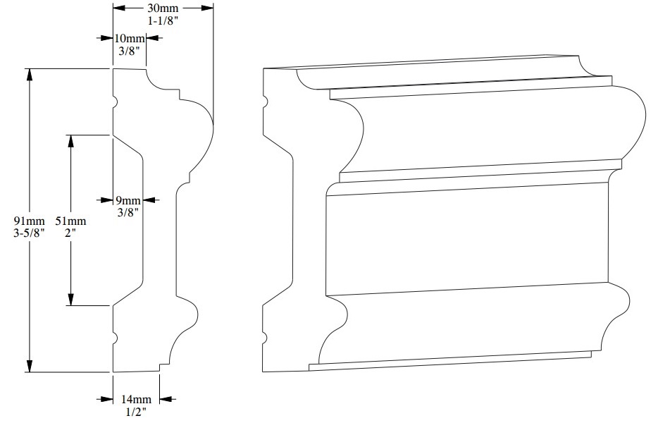 Молдинг под покраску Orac Decor Orac Luxxus P9010 2000×91×30
