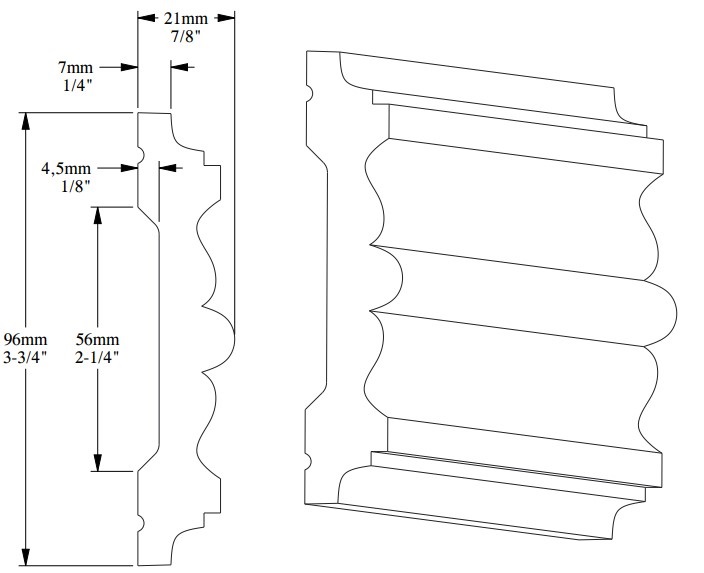 Молдинг под покраску Orac Decor Orac Luxxus P9020 2000×96×21