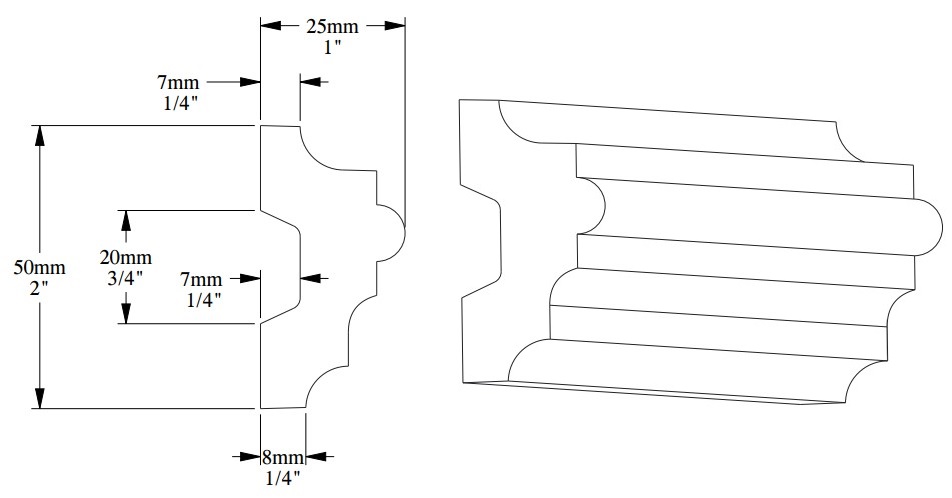 Молдинг под покраску Orac Decor Orac Luxxus P9040 2000×50×25