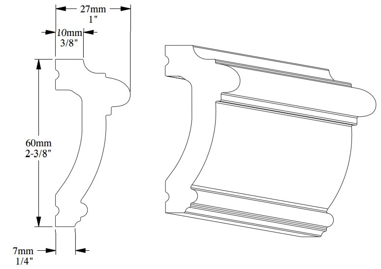 Молдинг под покраску Orac Decor Orac Axxent PX113 2000×60×27