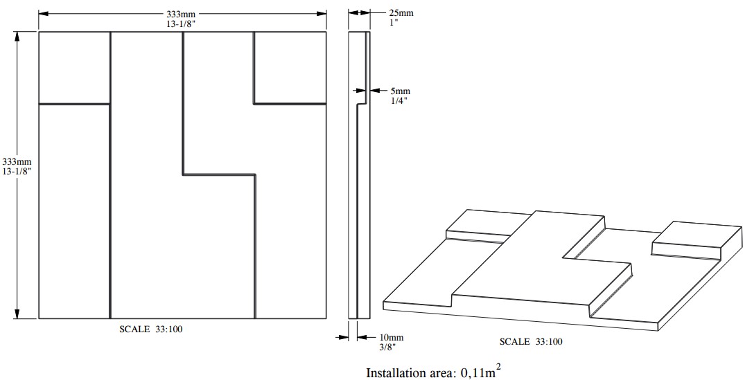 Стеновая панель под покраску Orac Decor Modern Cubi W102 333×333×25