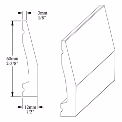 Плинтус под покраску Orac Decor Fundamentals SX159 2000×60×12
