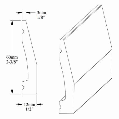 Плинтус под покраску Orac Decor Fundamentals SX159 2000×60×12