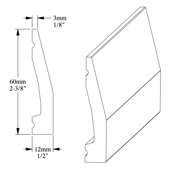 Плинтус под покраску Orac Decor Fundamentals SX159 2000×60×12