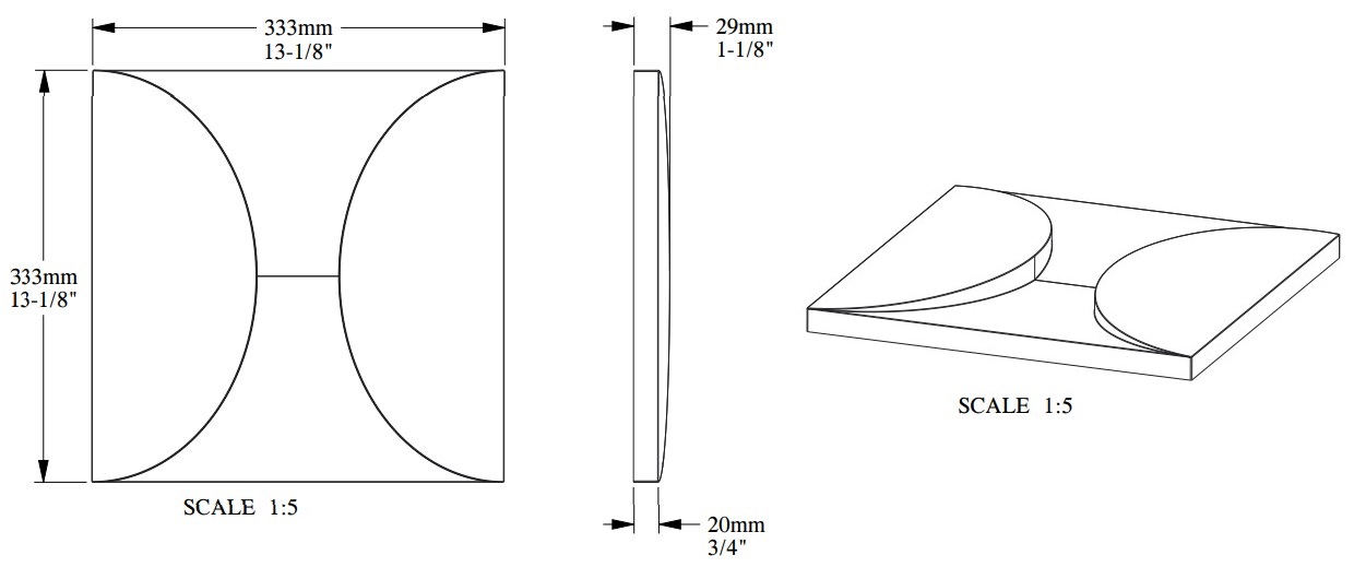 Стеновая панель под покраску Orac Decor Modern Circle W107 333×333×29