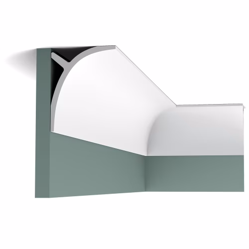 Потолочный плинтус под покраску Orac Decor C991 с подсветкой 2000×110×140