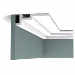 Потолочный плинтус под покраску Orac Decor Modern C396 с подсветкой 2000×61×185