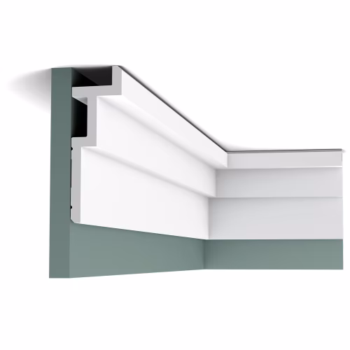 Потолочный плинтус под покраску Orac Decor Modern C396 с подсветкой 2000×61×185