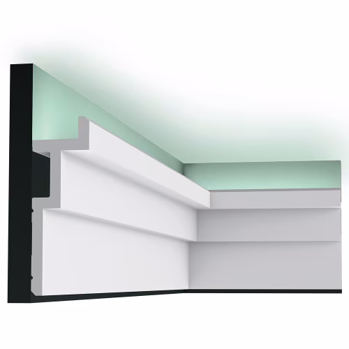 Потолочный плинтус под покраску Orac Decor Modern C396 с подсветкой 2000×61×185