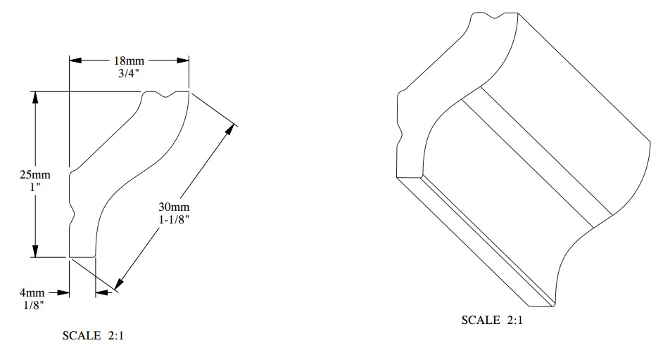 Потолочный плинтус под покраску Orac Decor Durofoam CB500N 2000×18×25