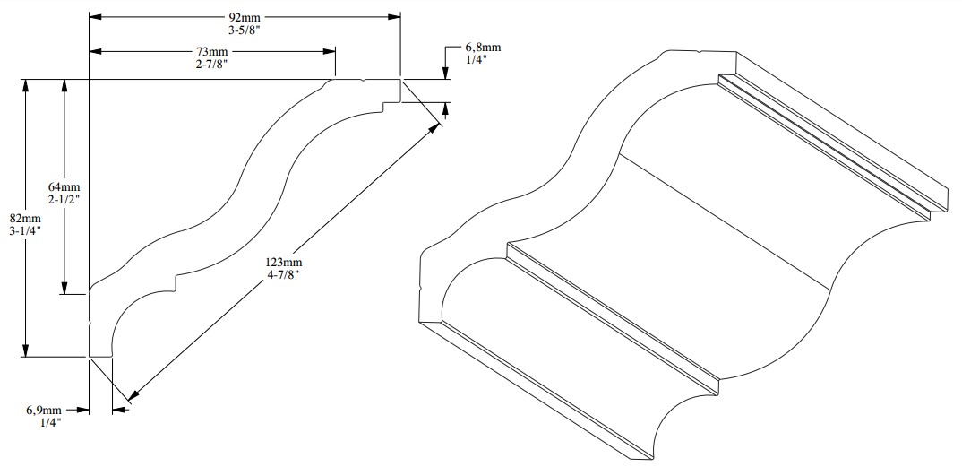 Потолочный плинтус под покраску Orac Decor Durofoam CB503 2000×92×82
