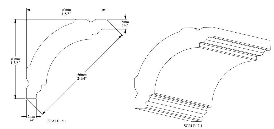 Потолочный плинтус под покраску Orac Decor Durofoam CB510N 2000×40×40