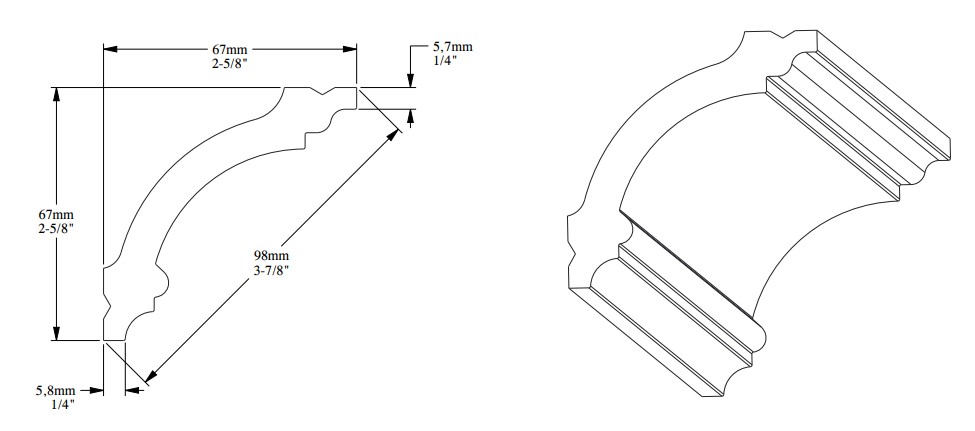 Потолочный плинтус под покраску Orac Decor Durofoam CB511N 2000×67×67