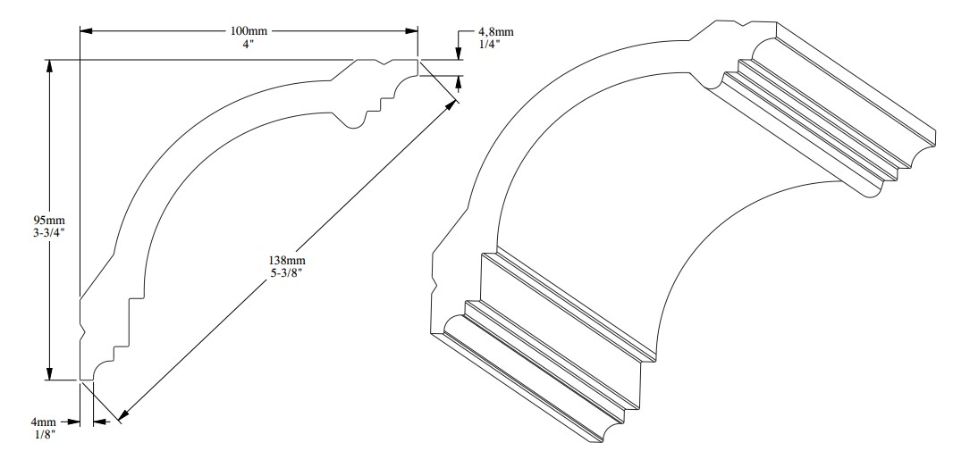 Потолочный плинтус под покраску Orac Decor Durofoam CB512 2000×100×95