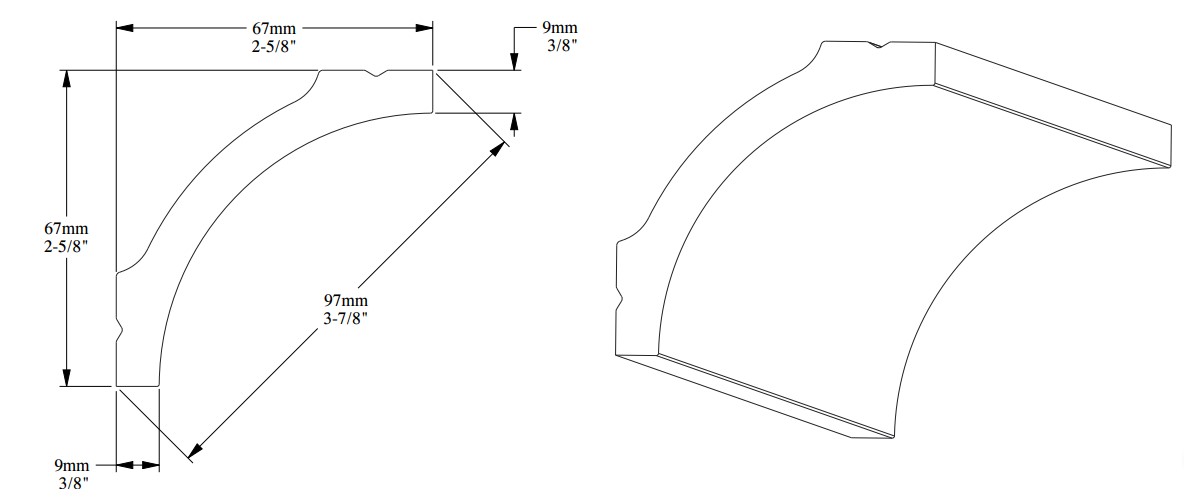 Потолочный плинтус под покраску Orac Decor Durofoam CB522N 2000×67×67