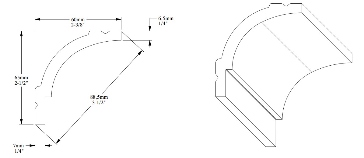 Потолочный плинтус под покраску Orac Decor Durofoam CB525N 2000×60×65