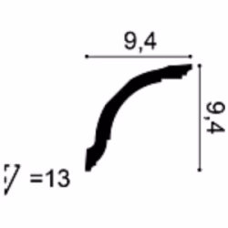 Потолочный плинтус под покраску Orac Decor Axxent CX127 2000×94×94