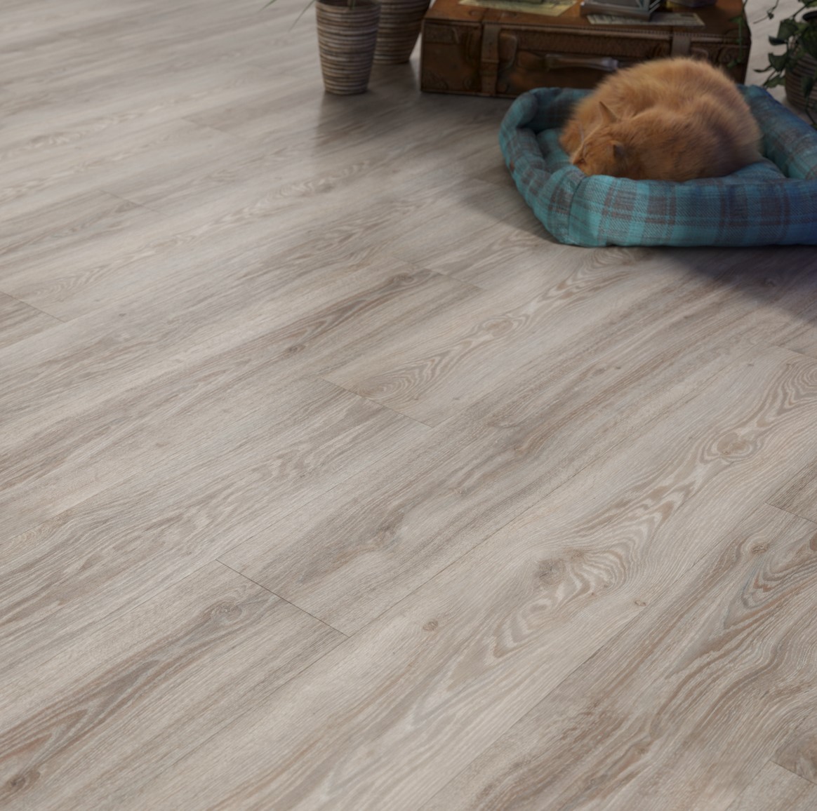 Кварцвиниловая плитка FineFloor клеевая Wood Дуб Шер FF-1414 1320×196×2,5 фото в интерьере