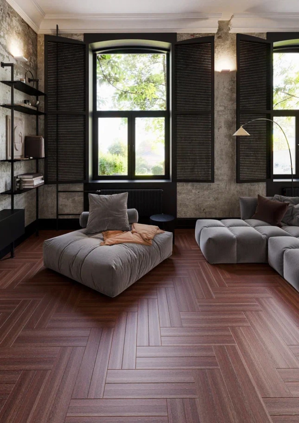 Ламинат CBM Koruna Орех Пардубице 815 венгерская елка 606×101×12 фото в интерьере Ламинат CBM Koruna Орех Пардубице 815 венгерская елка 606×101×12 фото в интерьере