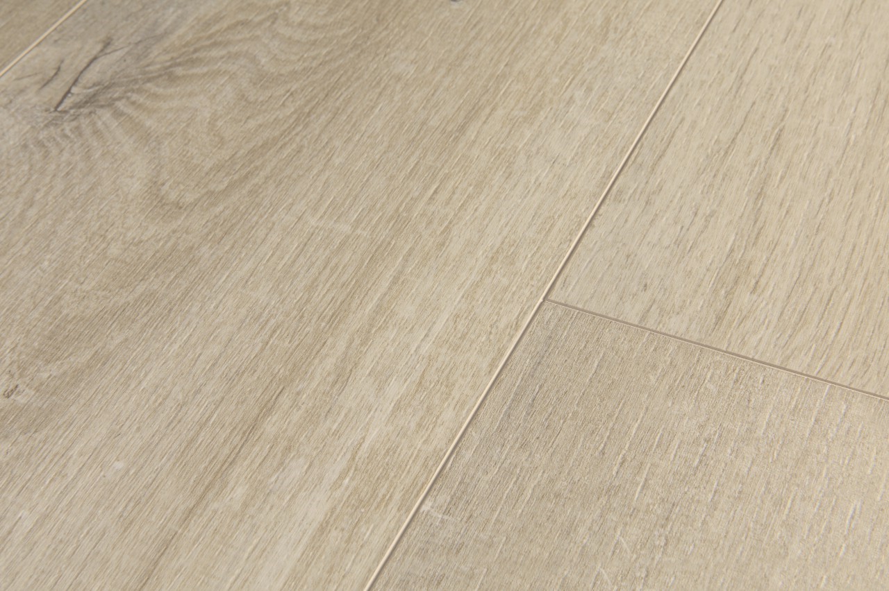 Кварцвиниловая плитка Quick Step замковая Pulse Click Дуб хлопковый бежевый PUCL40103 1510×210×4,5