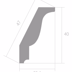 Потолочный плинтус ЛДФ под покраску Ultrawood CR 0025 2440×25,4×40