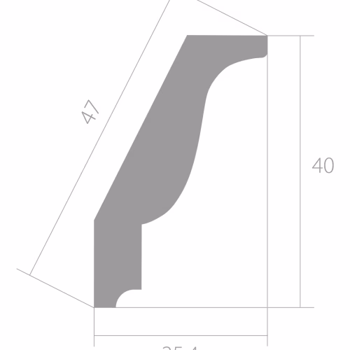 Потолочный плинтус ЛДФ под покраску Ultrawood CR 0025 2440×25,4×40