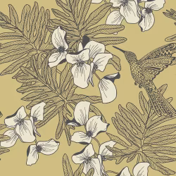 Обои 1838 Wallcoverings Aurora Hummingbird Mustard 1804-117-01