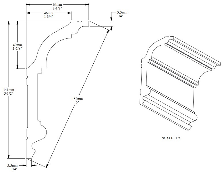 Потолочный плинтус под покраску гибкий Orac Decor Orac Luxxus C339F 2000×64×141