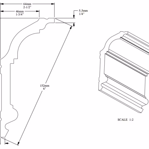 Потолочный плинтус под покраску гибкий Orac Decor Luxxus C339F 2000×64×141
