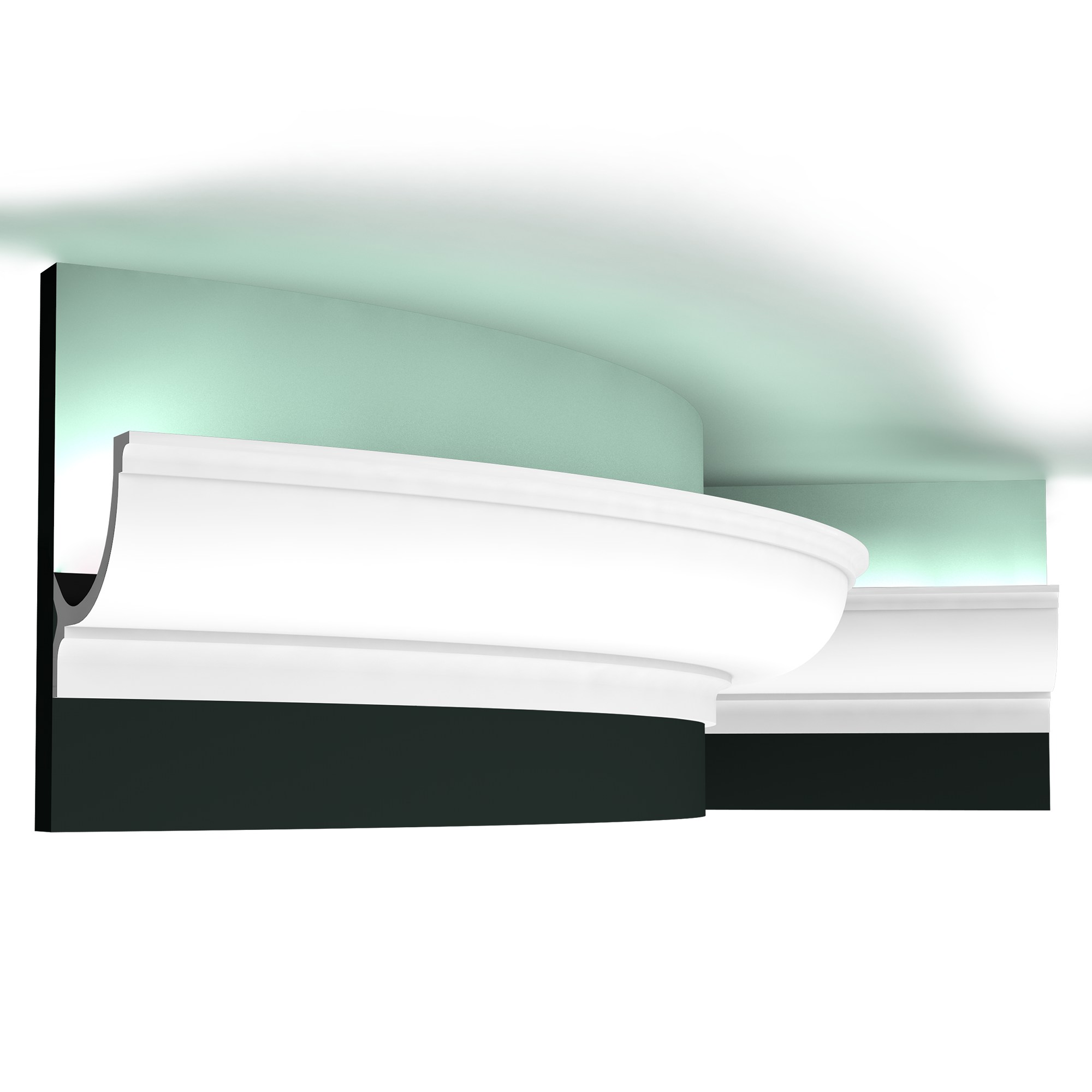 Потолочный плинтус под покраску гибкий Orac Decor Select C902F с подсветкой 2000×103×103