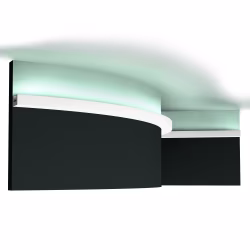 Потолочный плинтус под покраску гибкий Orac Decor Select CX190F с подсветкой 2000×30×20