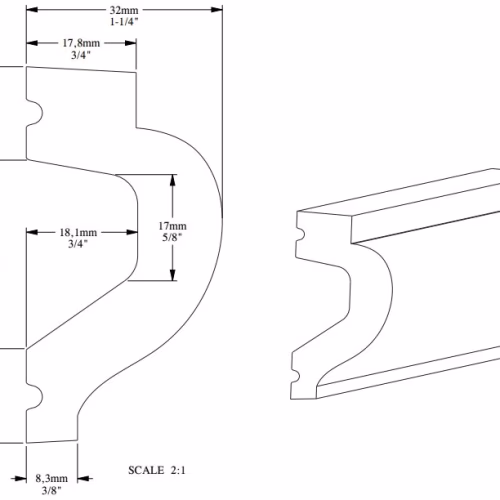 Гибкий молдинг под покраску Orac Decor Luxxus P3020F 2000×61×32