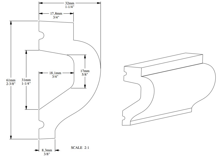 Гибкий молдинг под покраску Orac Decor Orac Luxxus P3020F 2000×61×32