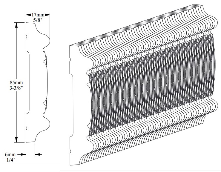 Гибкий молдинг под покраску Orac Decor Orac Luxxus P7030F 85х17