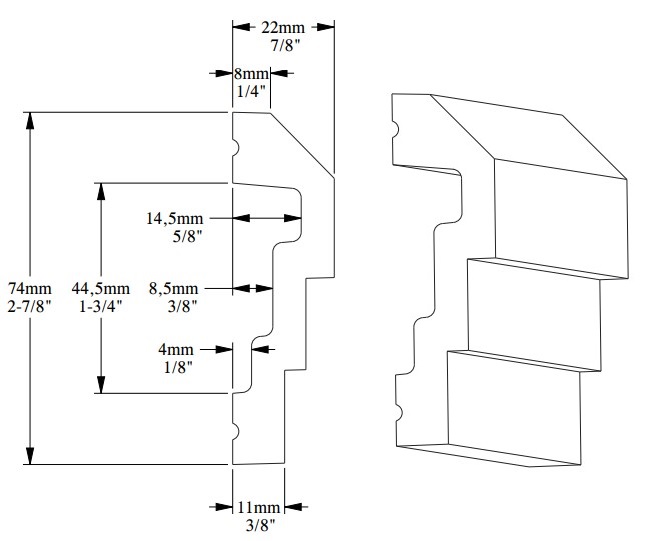 Гибкий молдинг под покраску Orac Decor Orac Luxxus P7070F 2000×74×22