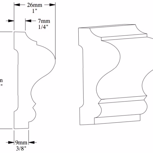Гибкий молдинг под покраску Orac Decor Select P8020F 2000×60×26