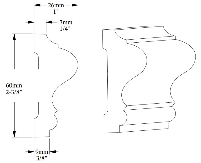 Гибкий молдинг под покраску Orac Decor Select P8020F 2000×60×26