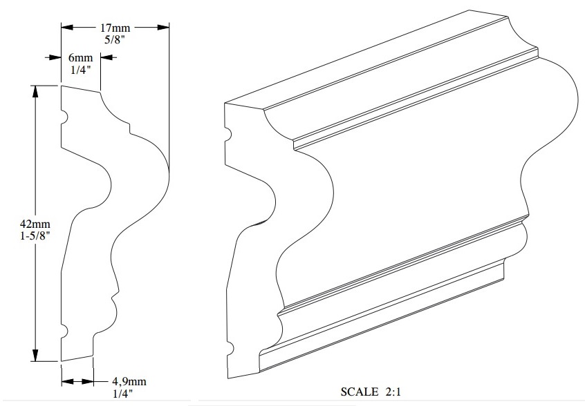 Гибкий молдинг под покраску Orac Decor Select P8030F 2000×41×17