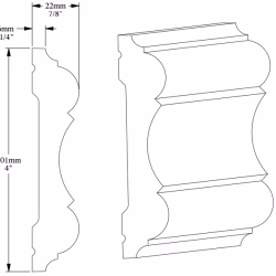 Гибкий молдинг под покраску Orac Decor Luxxus P8040F 2000×101×22