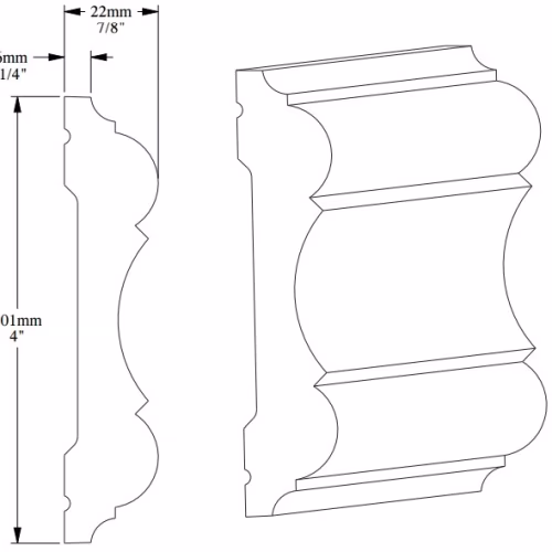 Гибкий молдинг под покраску Orac Decor Luxxus P8040F 2000×101×22