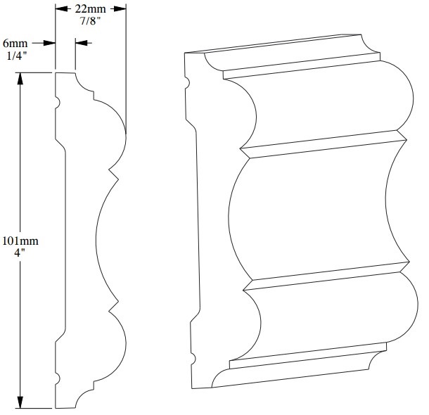 Гибкий молдинг под покраску Orac Decor Orac Luxxus P8040F 2000×101×22