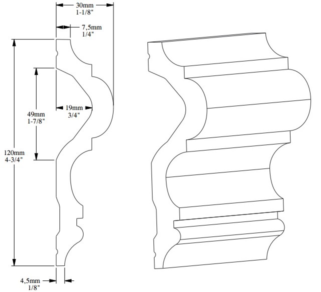 Гибкий молдинг под покраску Orac Decor Orac Luxxus P8050F 2000×120×30
