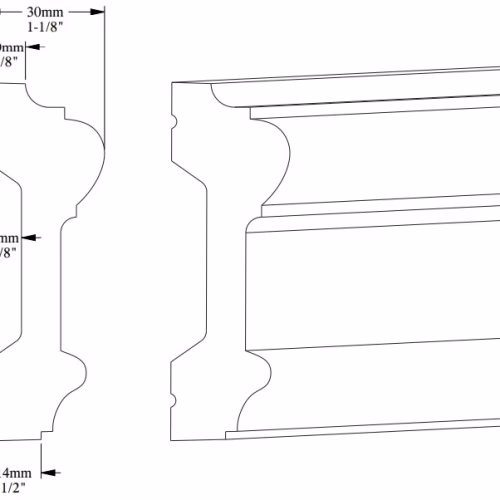 Гибкий молдинг под покраску Orac Decor Luxxus P9010F 2000×91×30