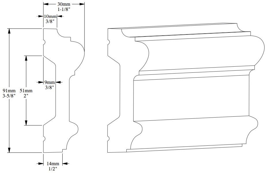 Гибкий молдинг под покраску Orac Decor Orac Luxxus P9010F 2000×91×30